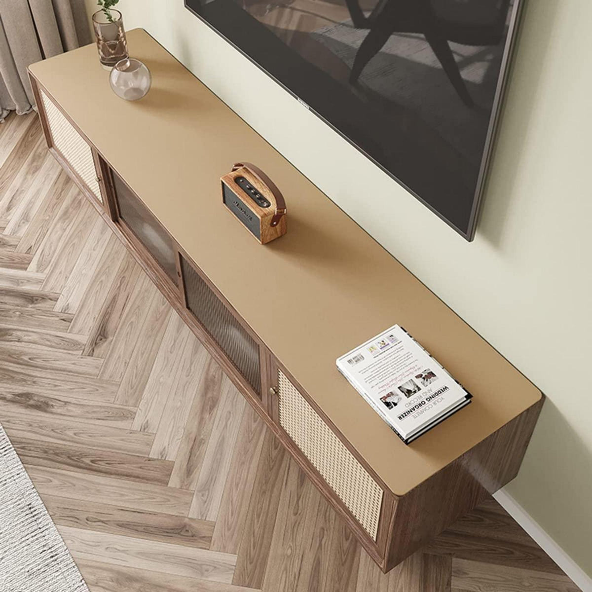 PU Tischdecke wasserdicht 90x180cm Khaki | Tischfolie Schutzmatte
