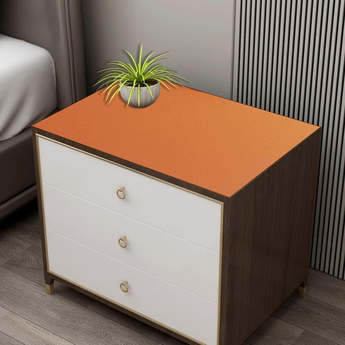 PU Tischdecke wasserdicht orange 80x180 cm - Tischfolie Schutzmatte