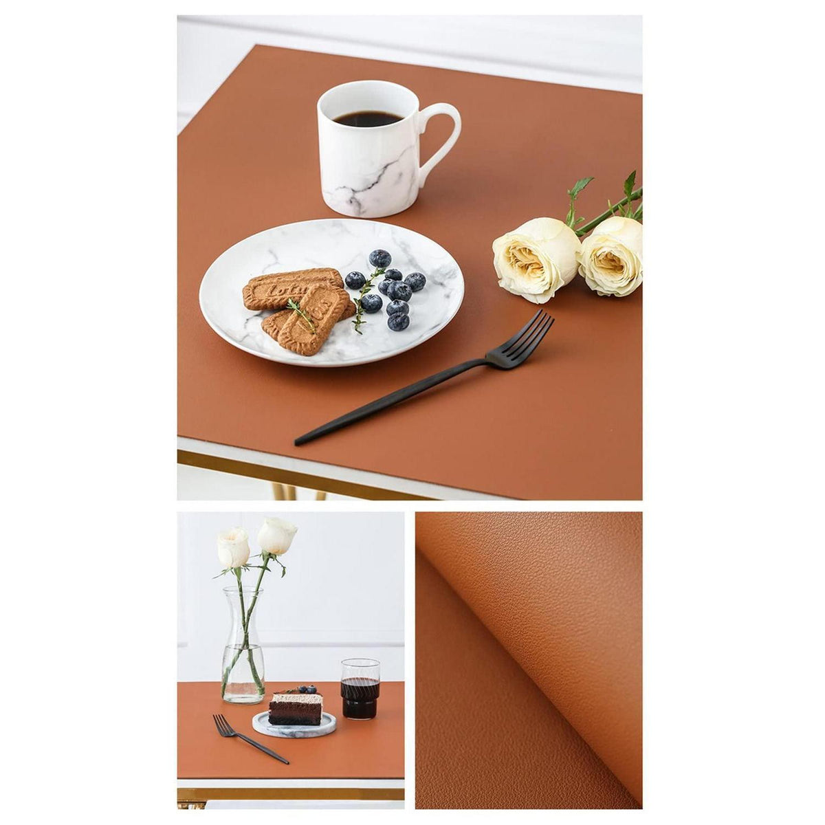 PU Tischdecke wasserdicht braun 90x180 cm - Tischfolie Schutzmatte