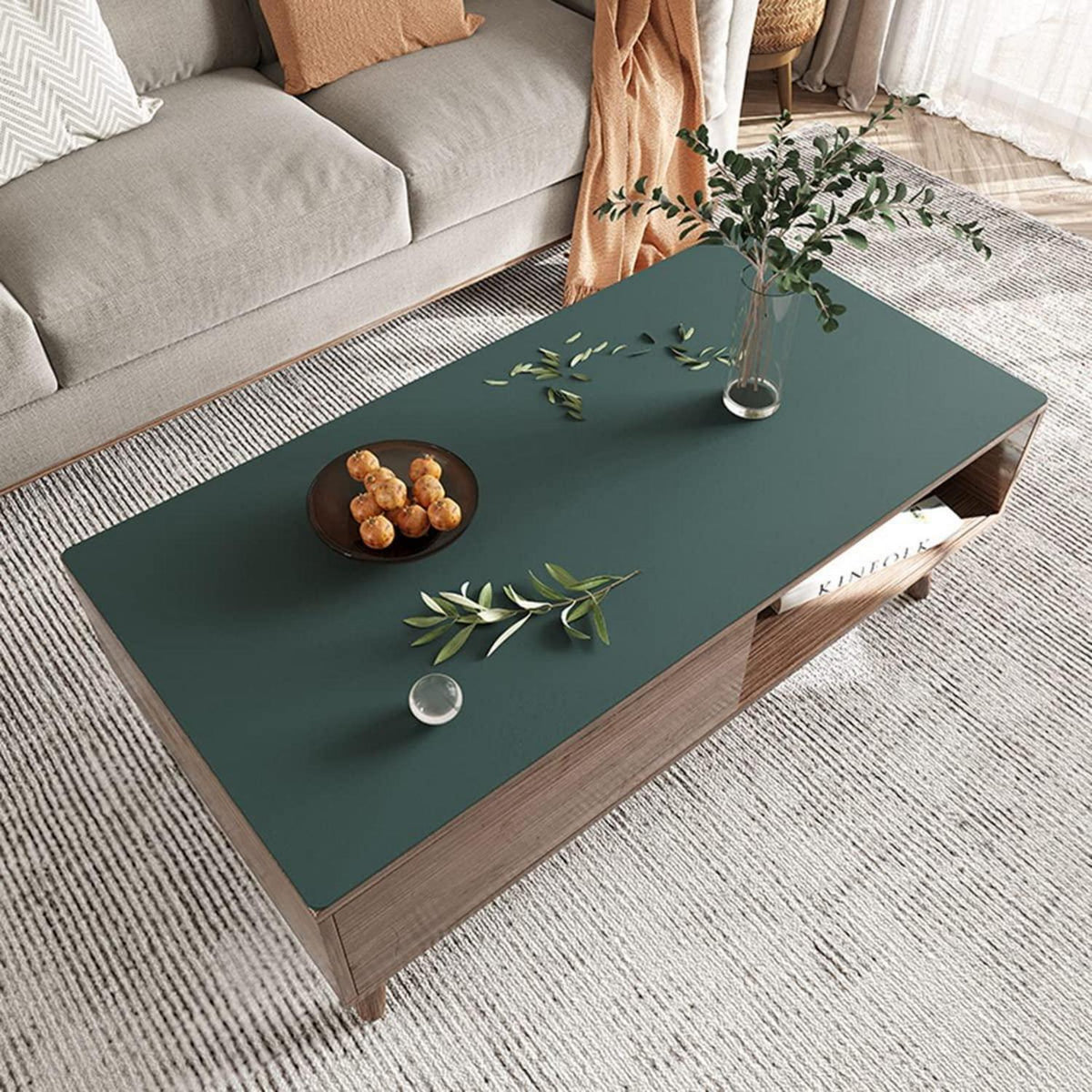 PU Tischdecke Dunkelgrün 80x200cm | Wasserdichte Tischfolie