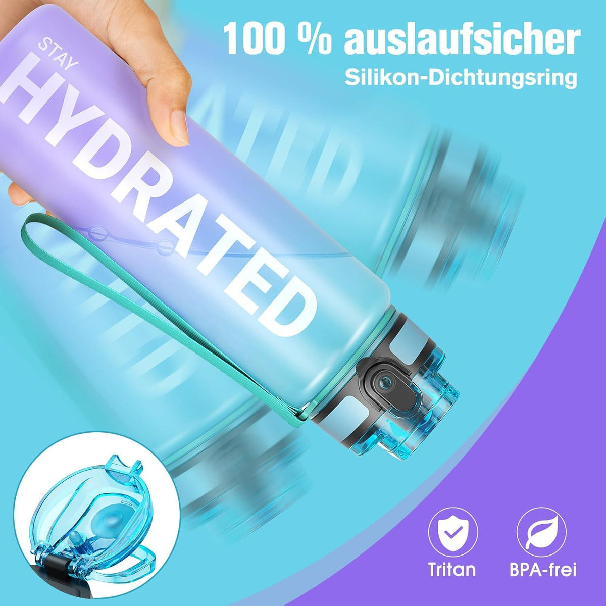 Sahara Sailor Trinkflasche BPA-frei Tritan 750ML Yoga Gym