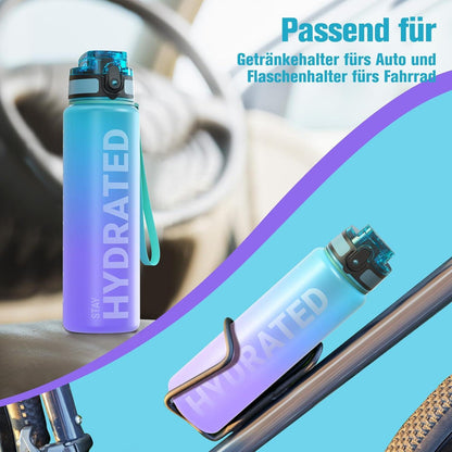 Sport Trinkflasche BPA-frei Tritan 750ML Auslaufsicher Yoga Camping
