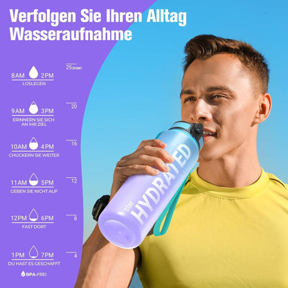 Sport Trinkflasche BPA-frei Tritan 750ML Auslaufsicher Yoga Camping