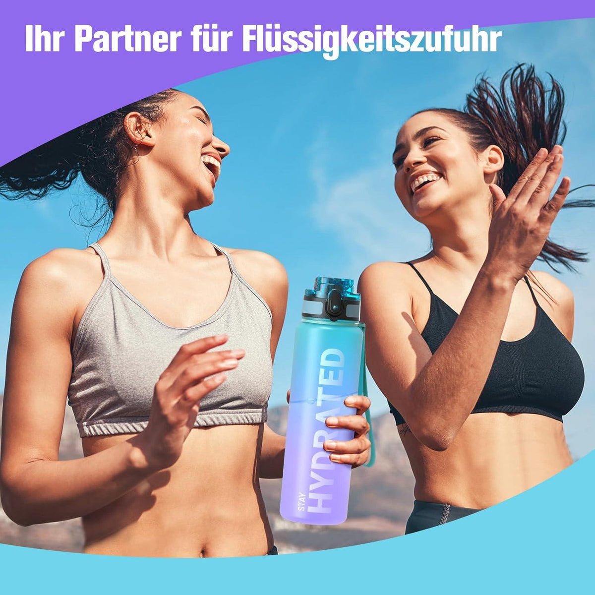 Sahara Sailor Trinkflasche BPA-frei Tritan Auslaufsicher 750ML Yoga Gym