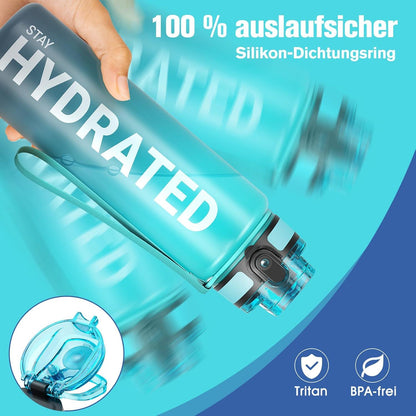 Sahara Sailor Trinkflasche BPA-frei Tritan 750ml Blau Wellen