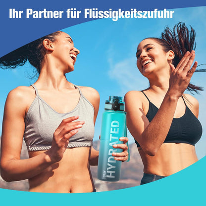 Sahara Sailor Trinkflasche BPA-frei Tritan 750ML Sportflasche Blaue Wellen
