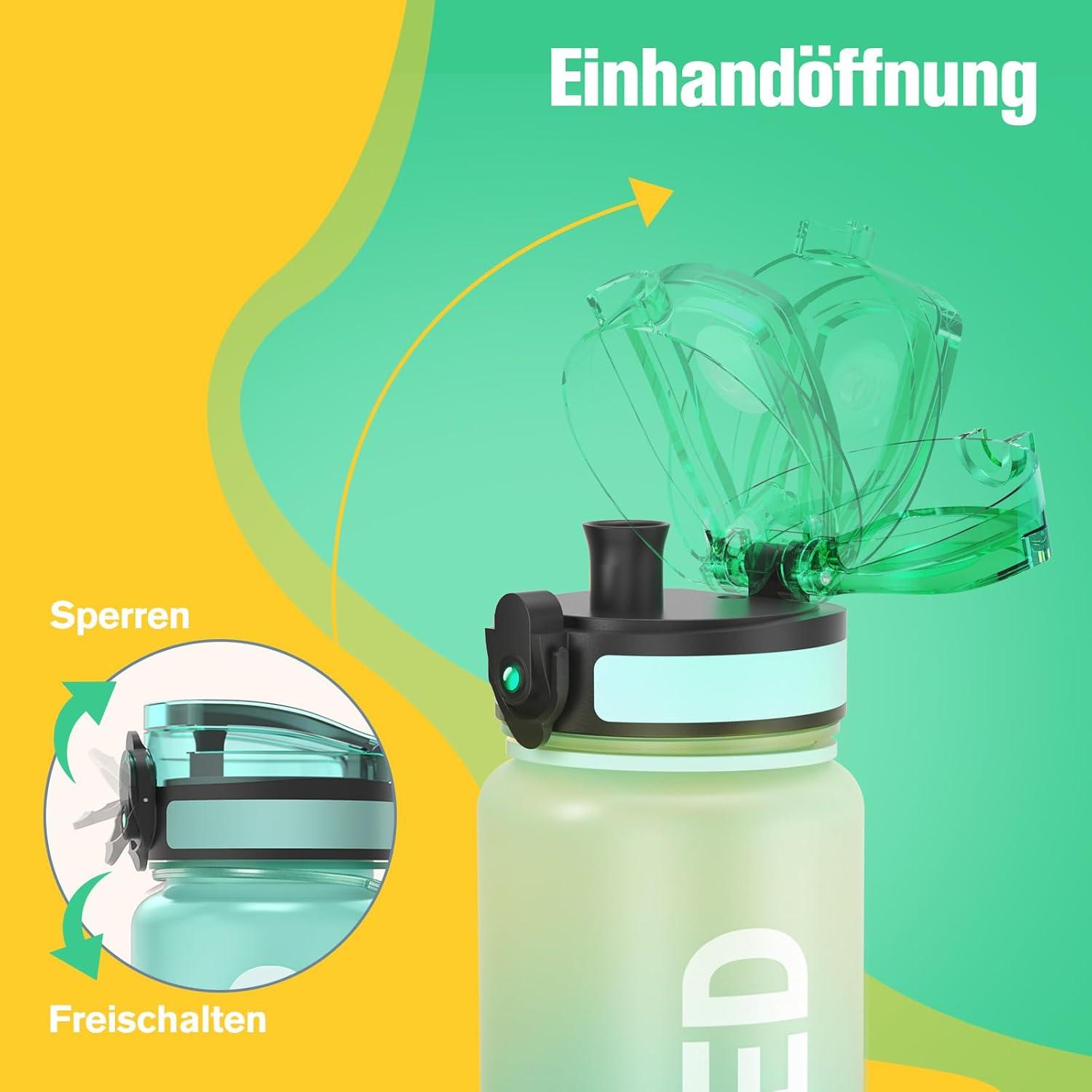 Sport Trinkflasche BPA-frei Tritan Auslaufsicher 750ml Grün