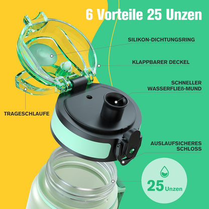 Sahara Sailor Sport Trinkflasche BPA-frei Tritan 750ml Grüne Minze