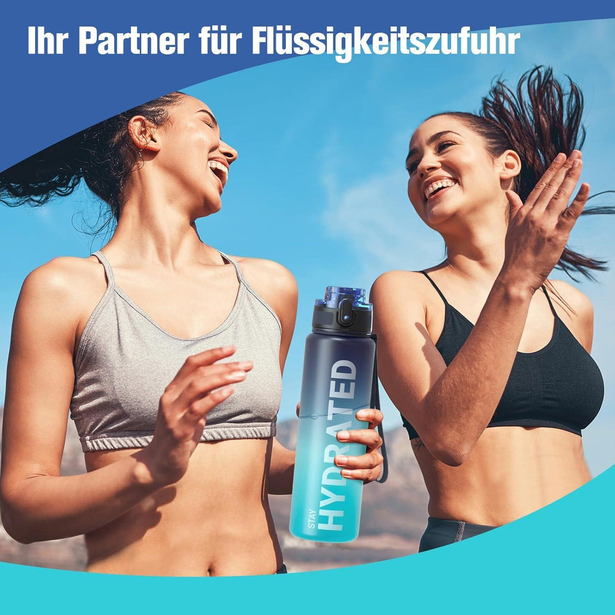 Sahara Sailor Sport Trinkflasche BPA-frei Tritan Auslaufsicher 750ML Gym Yoga Camping