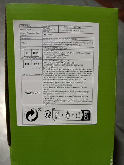 Boosiny Geschirr Abtropfgestell Edelstahl Organizer Schwarz