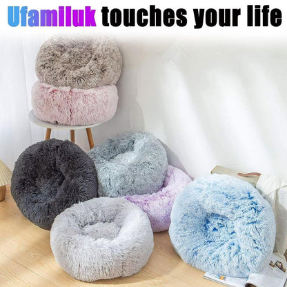 Flauschiges Hundebett Wolke – Kuschelig & Anti-Angst – Blau