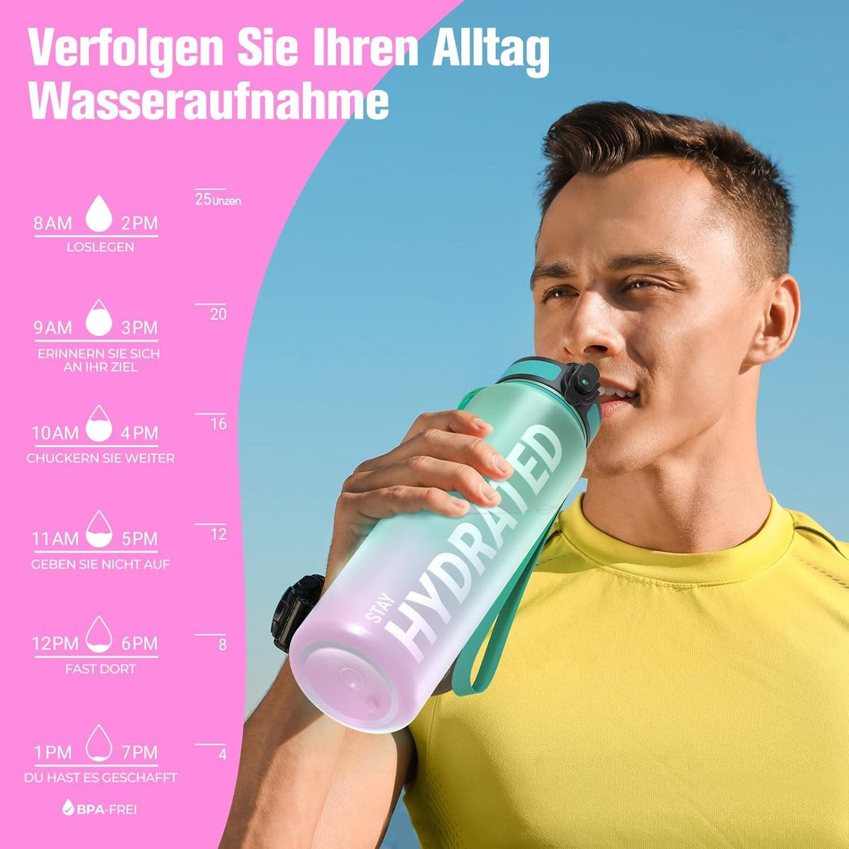 Sahara Sailor Sport Trinkflasche BPA-frei Tritan 750ml Auslaufsicher