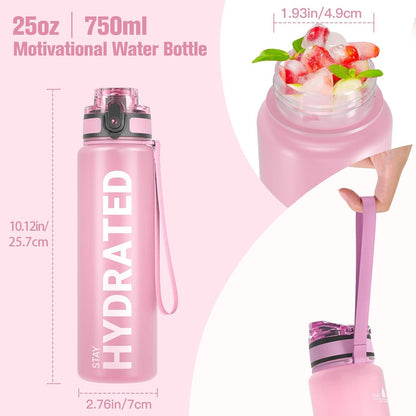 Sport Trinkflasche 750ML BPA-frei Auslaufsicher Wasserflasche Yoga Camping