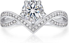 MomentWish Moissanite Verlobungsring Silber 925 1 Karat Kronenform