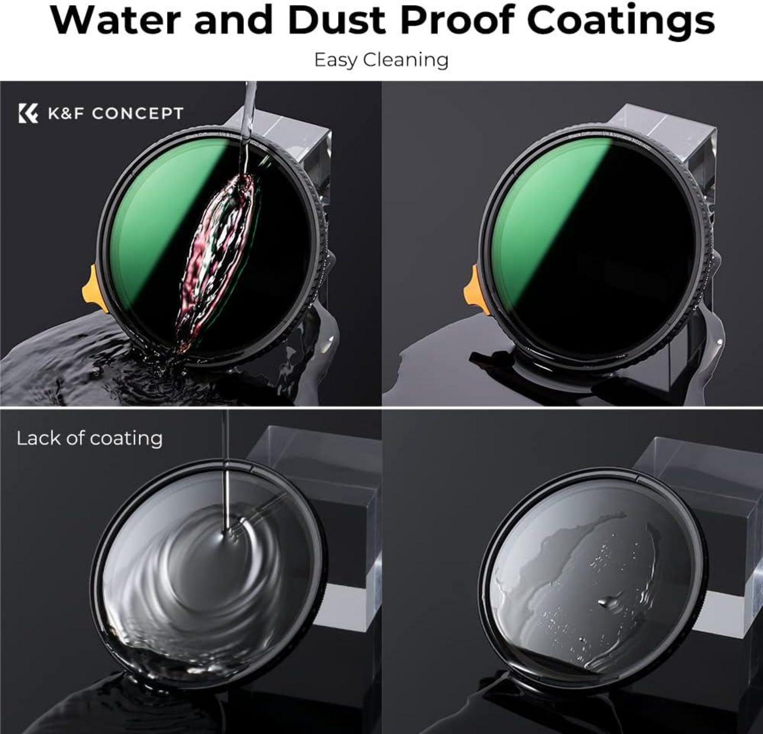 K&F Concept 58mm Black-Mist 1/4 ND2-ND400 Filter 2-in-1 multifunktional ND
