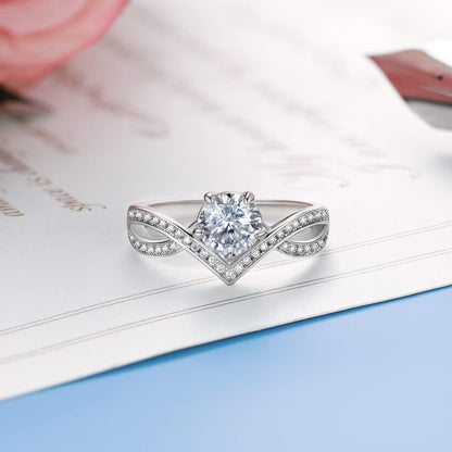 Verlobungsring Damen 1 Karat Silber 925 Moissanit Kronenform.localized zu: Moissanite Verlobungsring Damen Silber 925 1 Karat Kronenform