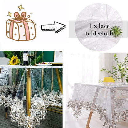 Klare Vinyl Tischdecke Rechteckig Wasserdicht 150x240 cm Blumen
