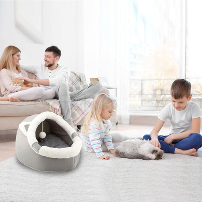 Katzenbett mit Kätzchen-Zelt und abnehmbarem Kissen
