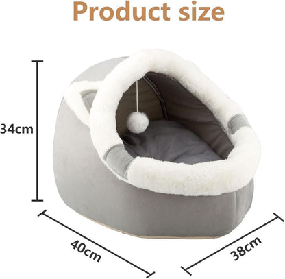 Katzenbett mit hängendem Spielzeug und abnehmbarem Kissen