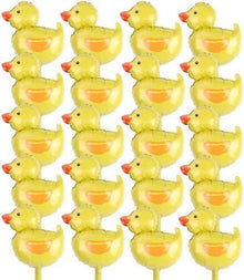 20 Stück Mini Ente Ballon Folienballons Bauernhof Tier Gelb Babyparty