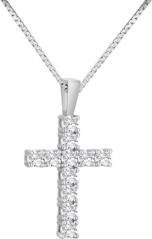 Moissanit Kreuz Anhänger Kette Venezianierkette 925 Silber
