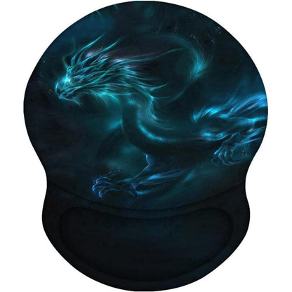 Ergonomisches Mauspad mit Gelkissen, Drachenmotiv Blau