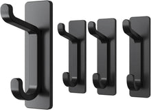 6kg Ultrastarker Selbstklebender Metall-Haken Schwarz Matt 4er Set