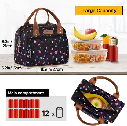 Isolierte Lunchtasche Kühltasche Lunchbox Behälter Bunte Punkte