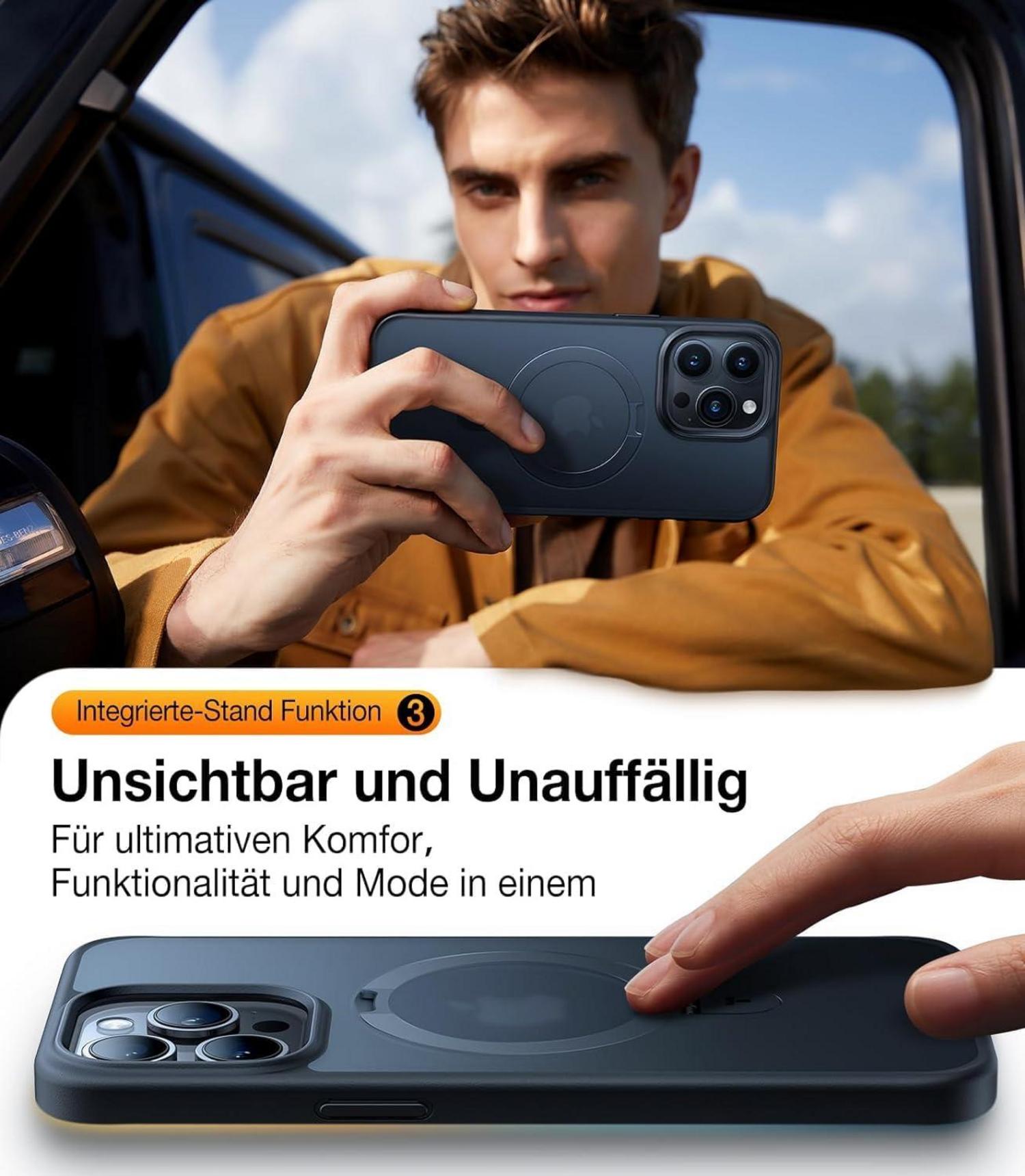 TORRAS Ostand iPhone 13 Pro Hülle MagSafe Militär Schwarz