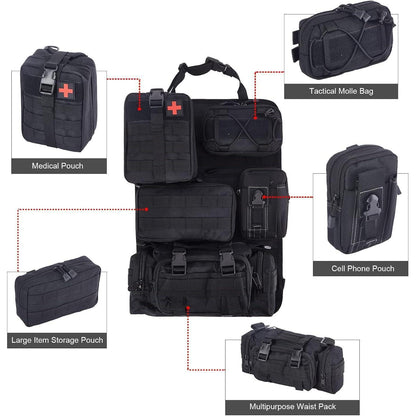 Taktischer LKW-Organizer Set für Rücksitz – 6tlg. Auto Aufbewahrung