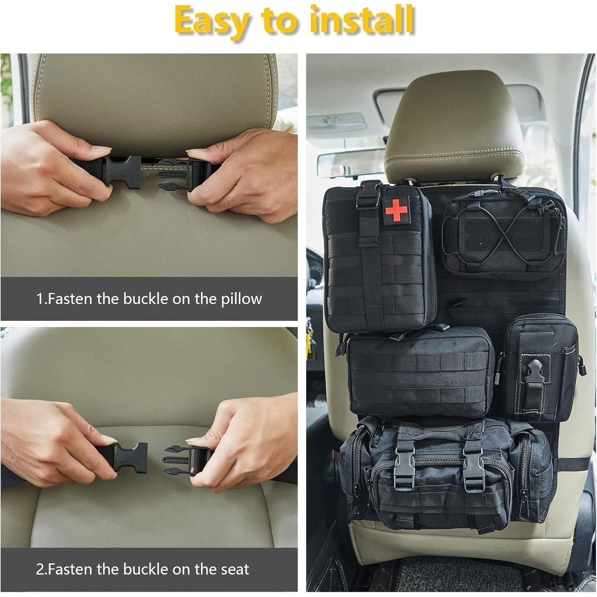 Taktischer LKW-Organizer Set für Rücksitz – 6tlg. Auto Aufbewahrung