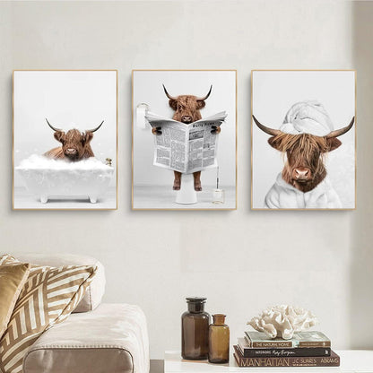 Trayosin Lustige Hochland Kuh Poster Set 21x30cm
