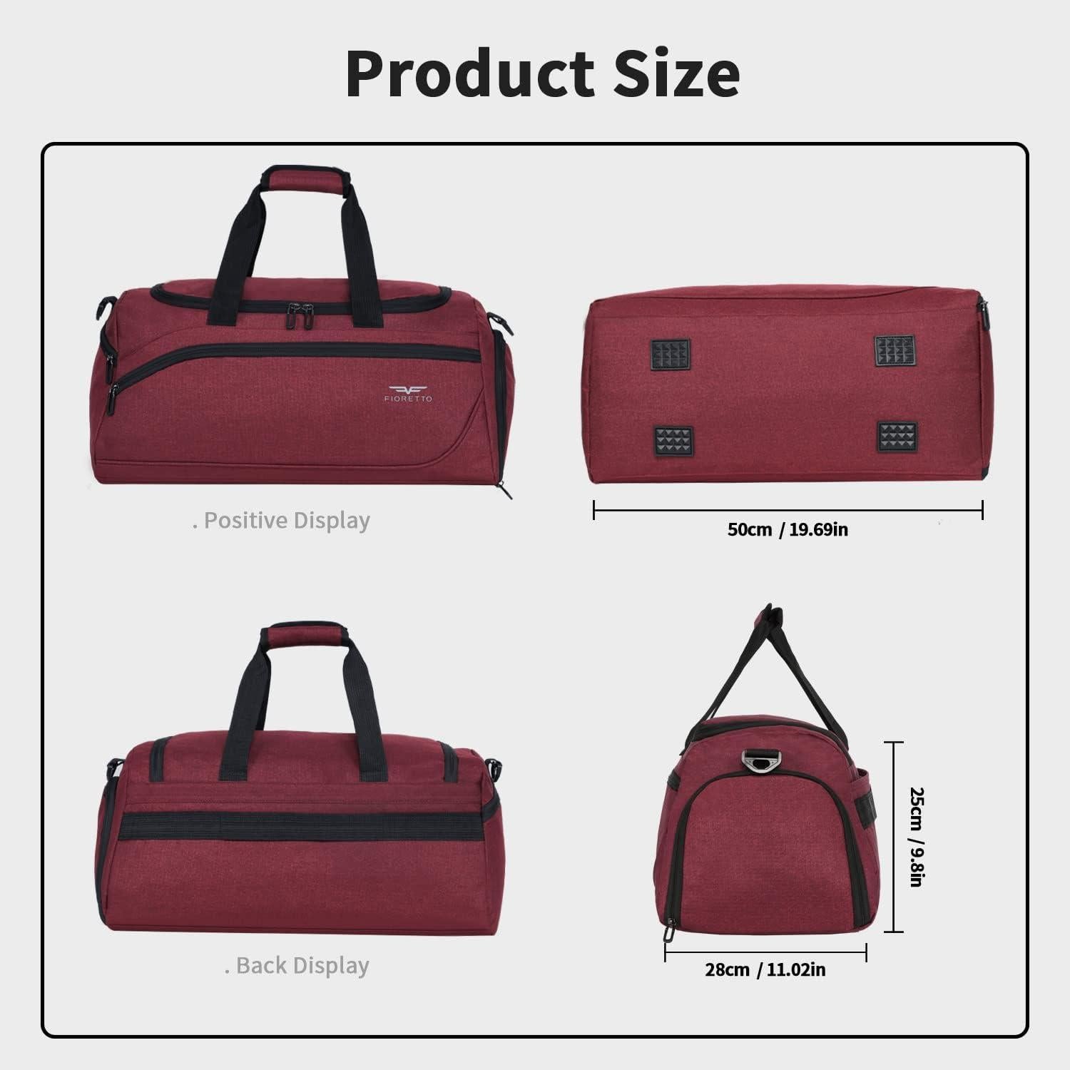 FIORETTO 35L Sporttasche Reisetasche Damen Herren Rot Wetbag