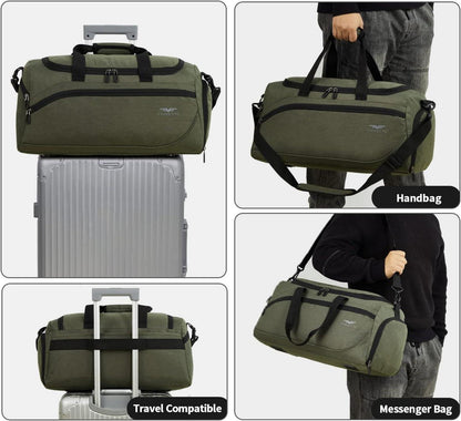 35L Sporttasche & Reisetasche mit Schuhfach & Nassfach, wasserdicht, Grün