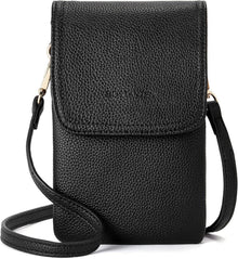 Handytasche PU Leder Umhängetasche Damen Schwarz