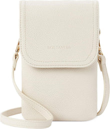 Handytasche Damen PU Leder Umhängetasche Beige