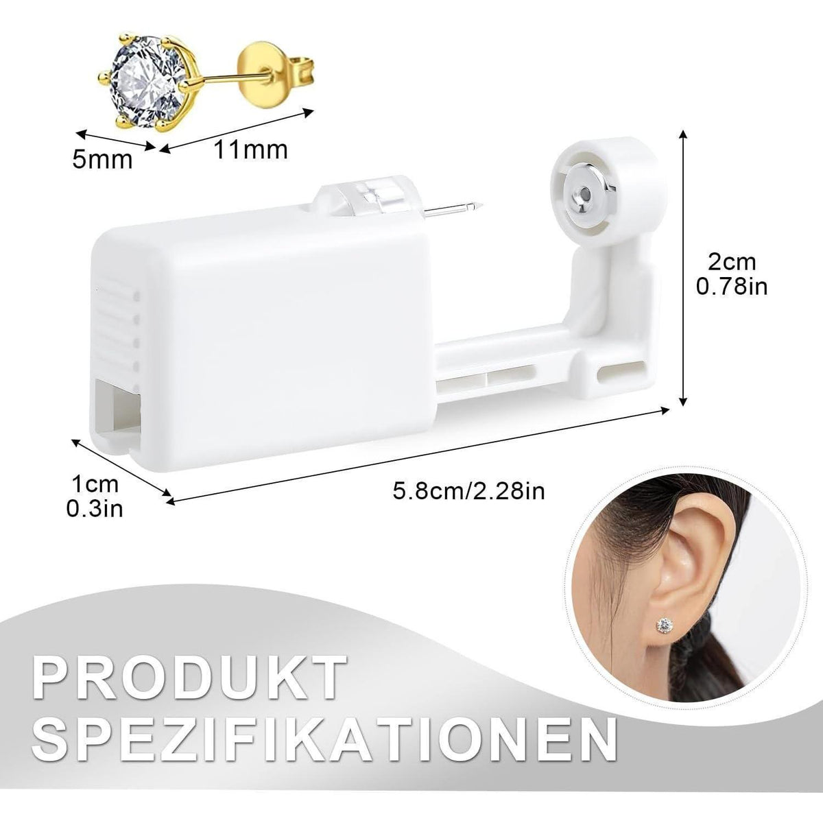 Ohrlochstechpistolen Set 6 Stück, Steril & Sicher, Schmerzfrei