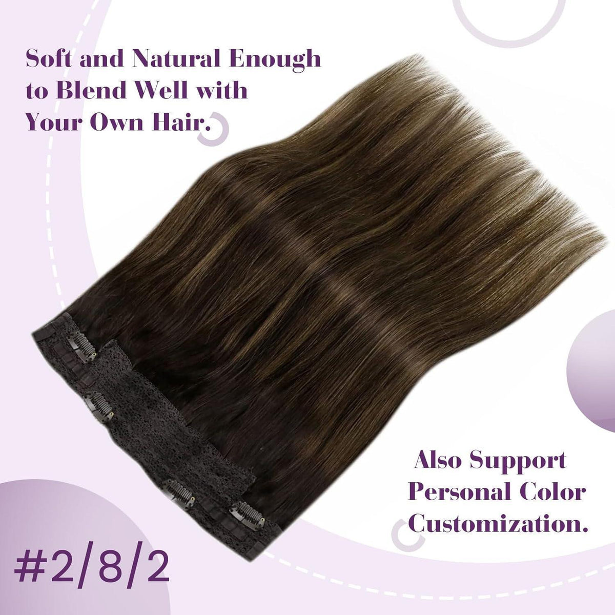 Echthaar Balayage Wire Extensions Ombre Braun 45cm