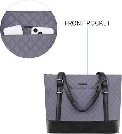 Laptop Damen Handtasche Grau 15,6 Zoll Tote Bag