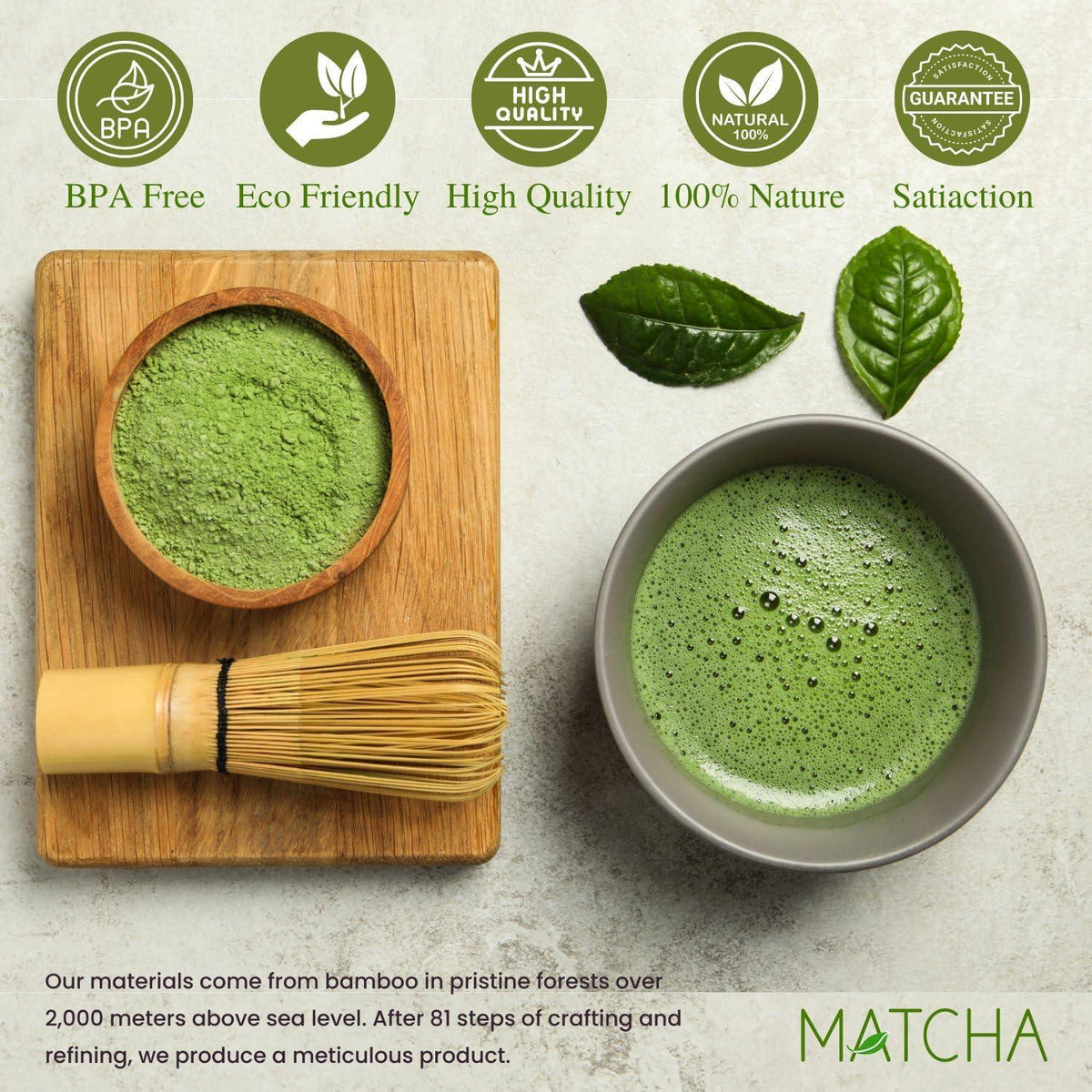 Matcha Bambus Schneebesen 100 Zinken Chasen Tee Pinsel WhiskBamboo
