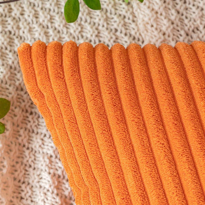 EMEMA Herbst Kordsamt Kissenhülle Orange 40x40cm 2er Set