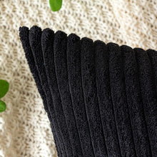 EMEMA Kordsamt Kissenbezug 50x50 cm Schwarz 2er-Set