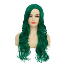 Lange Grüne Locken Perücke Frauen Wellen Cosplay