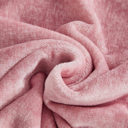 Damier Winter Plüsch Bettwäsche Set Rosa 220x240cm