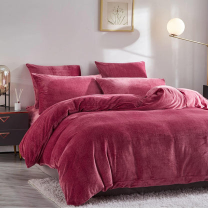 Warme Damier Winter Bettwäsche Set 220x240cm Rot