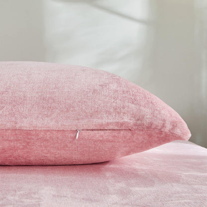 Damier Winter Plüsch Bettwäsche Set Rosa 200x200cm