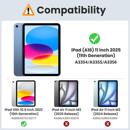 iPad Hülle 11/10. Gen. 2025/2022, Transparent, Wassermelone Rot