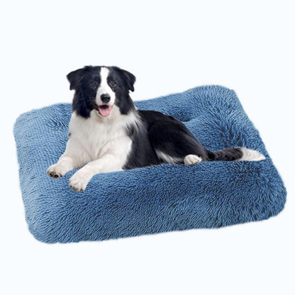 XXL Flauschiges Hundesofa – Orthopädisches Hundebett Blau (109x72cm)