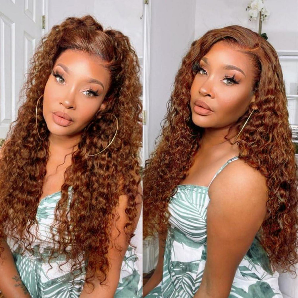 Lockige Auburn Lace Front Perücke – 26 Zoll, Hitzebeständig