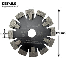 Diamant Frässcheibe 120mm für Fußbodenheizung & Estrich